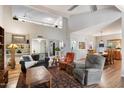 Spacious living room with hardwood floors and a loft at 7438 E Hum Rd # 101, Carefree, AZ 85377