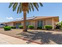 Ranch-style home with solar panels and landscaped yard at 11030 W Pleasant Valley W Rd, Sun City, AZ 85351