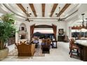 Spacious living room with high ceilings, fireplace and mountain views at 15402 E Crested Butte Trl, Fountain Hills, AZ 85268