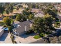 House with large backyard, showcasing a home's curb appeal from above at 349 W Gleneagles Dr, Phoenix, AZ 85023