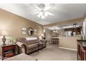 Open living room with view into kitchen at 1720 E Thunderbird Rd # 2059, Phoenix, AZ 85022