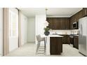 Modern kitchen with dark cabinetry and an island at 10222 E Ursula Ave, Mesa, AZ 85212