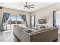 Living room with sliding glass doors leading to the backyard at 29681 W Columbus Ave, Buckeye, AZ 85396