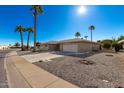 Single-story home with a two-car garage and palm trees at 11009 W Crestbrook Dr, Sun City, AZ 85351