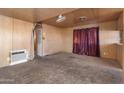 Spacious living room with wall-to-wall carpeting and ceiling fan at 530 S Alma School Rd # 75, Mesa, AZ 85210