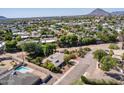 House with pool and mountain view, aerial view at 8201 E Monterey Way, Scottsdale, AZ 85251