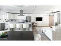 Modern kitchen with white cabinets, island, and stainless steel appliances at 8214 E Northland Dr, Scottsdale, AZ 85251