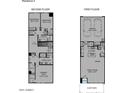 Two-story floor plan showing 3 bedrooms, 2.5 bathrooms, and a 2-car garage at 2658 S Sulley Dr # 109, Gilbert, AZ 85295