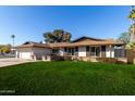 Single story home with a spacious lawn and mature trees at 2664 W Ocaso Cir, Mesa, AZ 85202