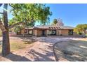 House exterior featuring a stone pathway and mature tree at 4027 E Pueblo Ave, Mesa, AZ 85206