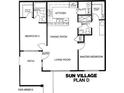 Two-bedroom, two-bath floor plan with patio at 14300 W Bell Rd # 207, Surprise, AZ 85374