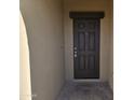 Front entrance with a dark brown door and a small covered porch at 36850 W Nola Way, Maricopa, AZ 85138