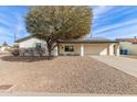 Charming ranch house featuring a white brick exterior, solar panels, and gravel driveway at 13235 N 24Th Ave, Phoenix, AZ 85029