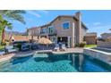 Inviting backyard oasis with a large pool and spa at 19034 N 94Th Way, Scottsdale, AZ 85255