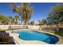 Sparkling backyard pool with a safety fence and well maintained landscaping at 11825 S 46Th St, Phoenix, AZ 85044