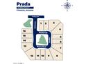 Site map of the Prada Tradition Series in Phoenix, Arizona, showing lot numbers and street names at 2320 W Moody Trl, Phoenix, AZ 85041