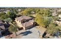 Two-story house, large backyard, and basketball court view from above at 1440 S Central Dr, Chandler, AZ 85286