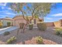 Landscaped front yard with drought-tolerant plants at 463 W Pinnacle Ridge Dr, San Tan Valley, AZ 85140