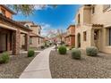 Pathway through a community of two-story homes with similar architectural styles at 26015 N 53Rd Dr, Phoenix, AZ 85083