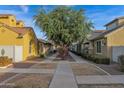 Neat community with a tree-lined walkway and well-maintained homes at 1161 S Storment Ln, Gilbert, AZ 85296