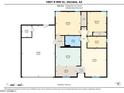 One-story floor plan with 2 bedrooms, office, and 1 bath at 14821 N 60Th Dr, Glendale, AZ 85306