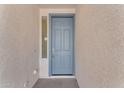 Light blue front door with a sidelight window at 22992 W Lasso Ln, Buckeye, AZ 85326