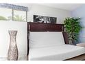 Murphy bed in its closed position, with a decorative floor lamp and plant at 5518 E Lindstrom Ln # 1012, Mesa, AZ 85215