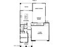 First floor plan showing kitchen, great room, dining room, and two-car garage at 21432 E Sparrow Dr, Queen Creek, AZ 85142