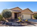 Tan house with a two-car garage and drought-tolerant landscaping at 5219 W Buckskin Dr, Eloy, AZ 85131