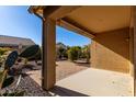 Covered patio with brick pavers and a view of the backyard at 5219 W Buckskin Dr, Eloy, AZ 85131