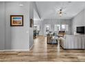 Spacious living area with hardwood floors and an open floor plan at 1040 N 113Th Pl, Mesa, AZ 85207
