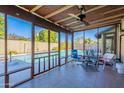 Relaxing screened patio overlooking refreshing blue pool at 2454 W Hearn Rd, Phoenix, AZ 85023