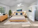 Large bedroom with light neutral decor and ensuite bathroom at 441 S Maple -- # 123, Mesa, AZ 85206