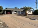 Gray house with a carport and palm trees in the front yard at 9902 W Coggins Dr, Sun City, AZ 85351