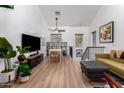 Open living space with modern furniture and high ceilings at 428 N Mahogany Ct, Gilbert, AZ 85233