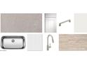 Modern kitchen features; quartz countertop, white cabinets, and wood-look floors at 46905 W Old Timer Rd, Maricopa, AZ 85139