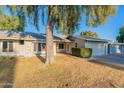 Single-story home with a large tree in the front yard and attached garage at 4914 E Lake Point Cir, Phoenix, AZ 85044