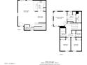 Two-story floor plan, 1477 sq ft, with bedrooms and bathrooms on both floors at 8827 W Dahlia Dr, Peoria, AZ 85381