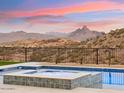 Luxury pool and spa with mountain views at 15609 E Palatial Estates Dr, Fountain Hills, AZ 85268