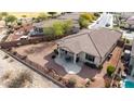 Aerial view of house and backyard, showing a large lot size at 17906 W Agave Rd, Goodyear, AZ 85338