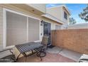 Private brick patio with table and chairs next to the building at 625 S Westwood -- # 102, Mesa, AZ 85210