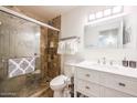 Bright bathroom featuring a shower/tub combo and modern fixtures at 4620 N 68Th St # 108, Scottsdale, AZ 85251