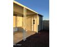 Back patio with covered area and storage shed at 625 W Mckellips Rd # 7, Mesa, AZ 85201