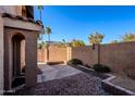 Landscaped patio with block wall and mountain views at 10445 N 11Th Pl # 1, Phoenix, AZ 85020