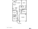 Detailed floor plan showcasing a large kitchen, four bedrooms, and an open-concept living space at 8517 W Mantle Way, Florence, AZ 85132