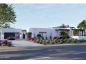 Modern home with clean lines, desert landscaping, and a two-car garage at 8226 E Davenport Dr, Scottsdale, AZ 85260