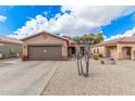 House exterior showcasing a brown garage door and desert landscaping at 830 E Tortoise Trl, San Tan Valley, AZ 85143
