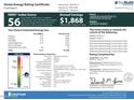 Home Energy Rating Certificate shows an annual savings of $1,868 and a Index Score of 56 at 18509 W Galveston St, Goodyear, AZ 85338
