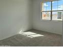 Bedroom featuring plush carpeting and a window offering natural light and views of the neighborhood at 9522 W Luxton Ln, Tolleson, AZ 85353