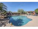 Relaxing pool area with comfortable lounge chairs and a covered patio for ultimate outdoor living at 19727 E Julius Rd, Queen Creek, AZ 85142